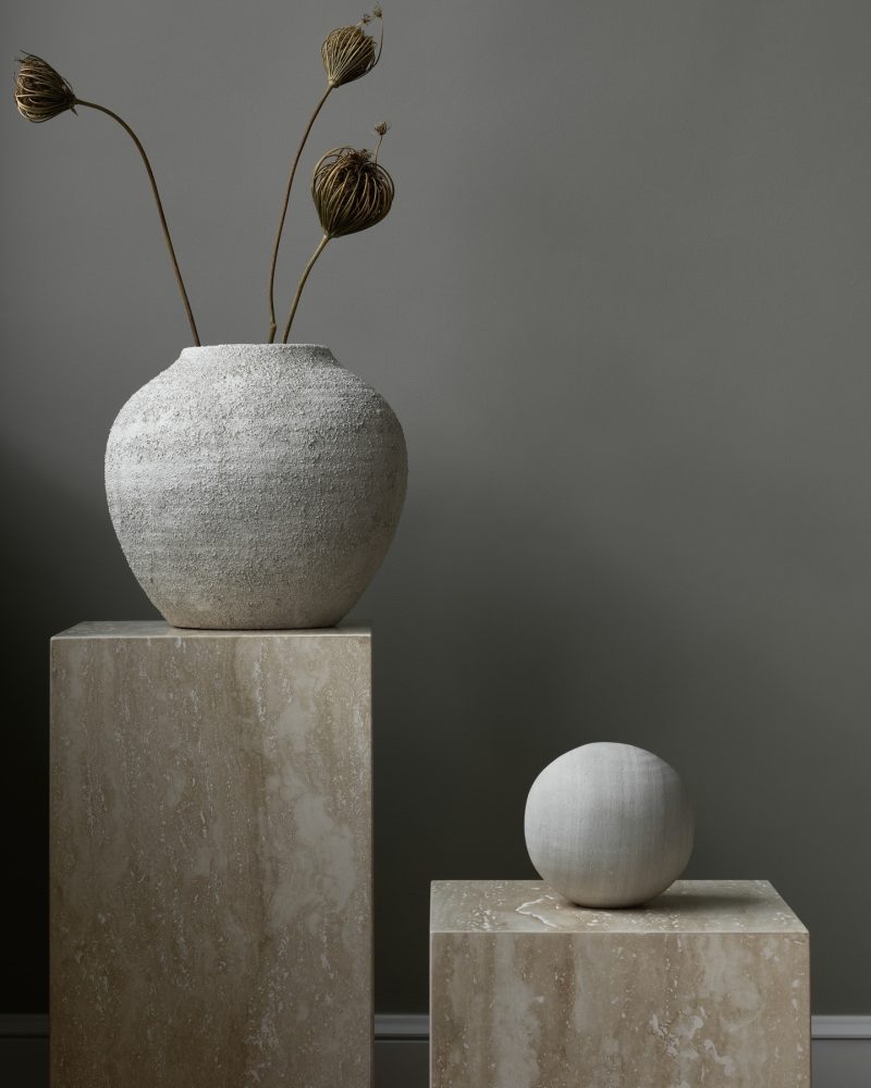 Travertine Stone Side Table - Small - Image 3