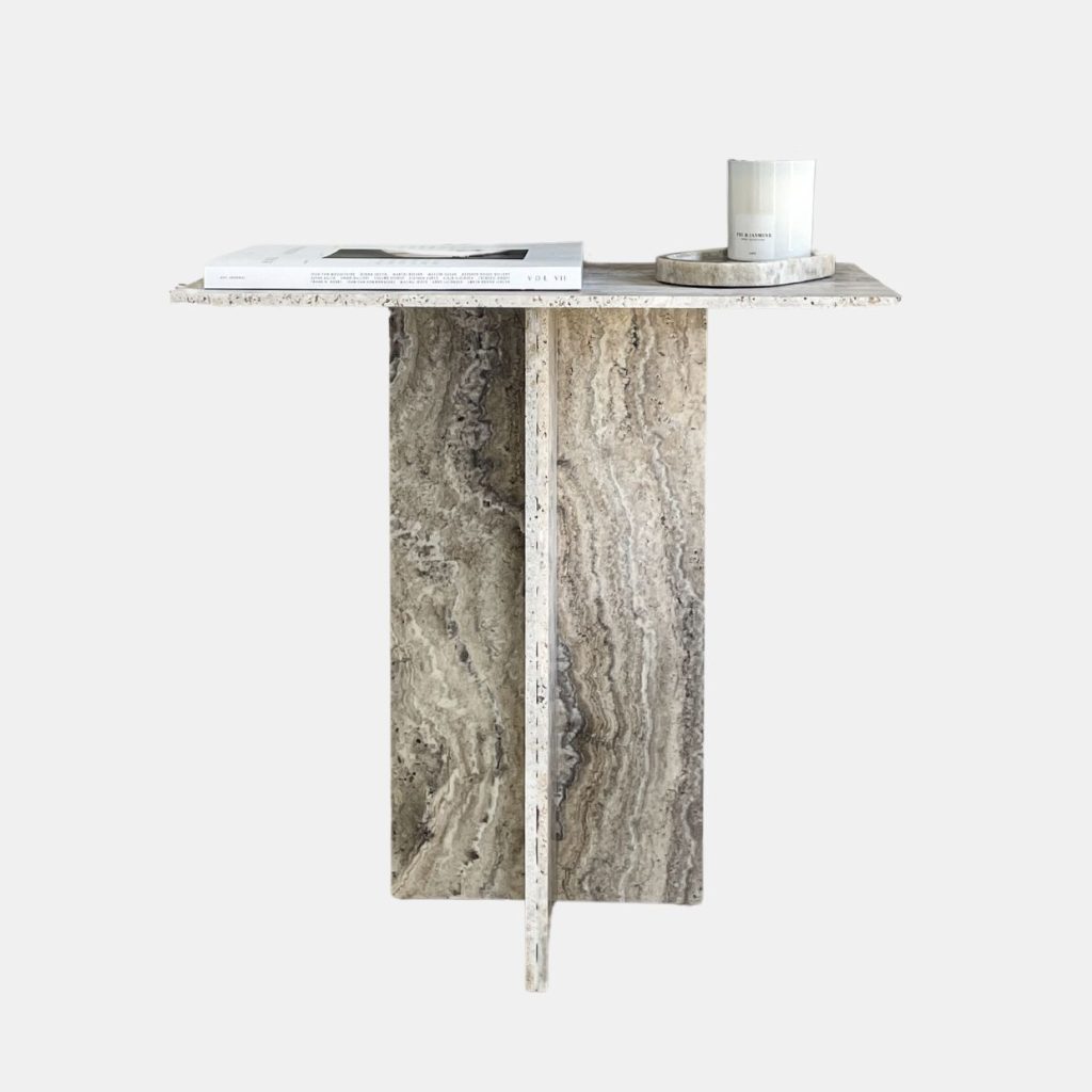 Dome Silver Travertine Side Table - Art of Cosy