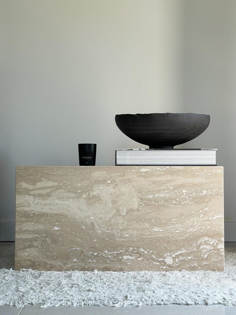 Travertine Stone Plinth - Tall - Image 5
