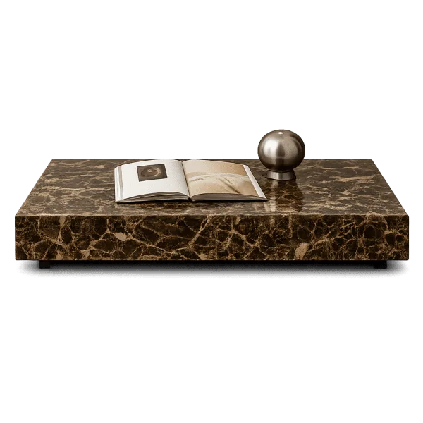 Dark Emperador Marble Coffee Table